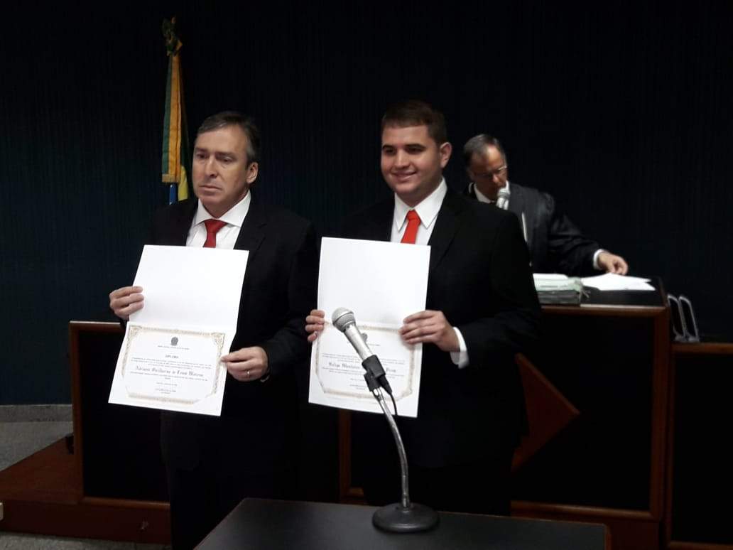 Dr Adriano e Felipe Monteiro recebem diplomação da Justiça Eleitoral