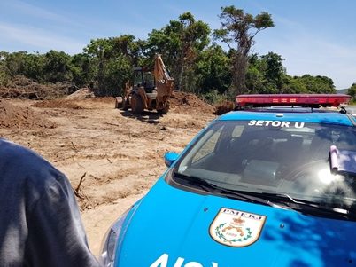 Denúncia era sobre uma supressão de vegetação e construções irregulares no local. Foto: Prefeitura/Divulgação